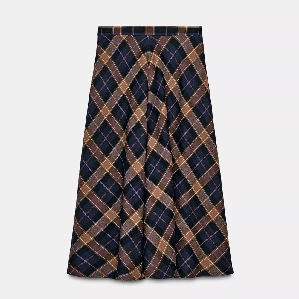 ZARA CHECK CAPE SKIRT ZW COLLECTION LIMITED EDITION - Picture 8 of 9